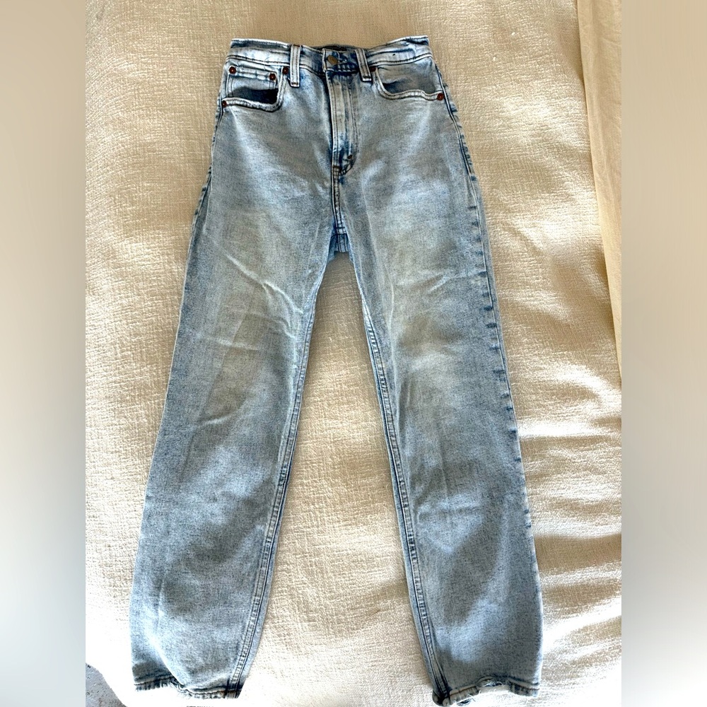 Ultra high rise straight jeans